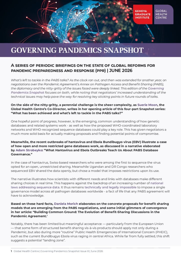 Governing Pandemics Snapshot Issue 8